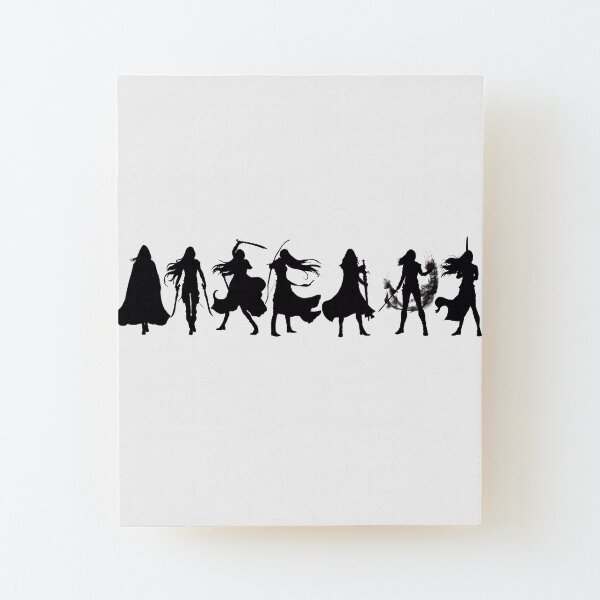 Throne of glass cover silhouettes Wood Mounted Print