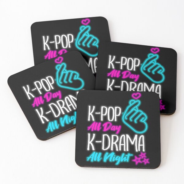 Artikelvorschau, K-Pop bei Tag, K-Drama bei Nacht, Fangirl, Fanboy, südkoreanische Neonlichtgrafik entworfen und verkauft von JessieJune.