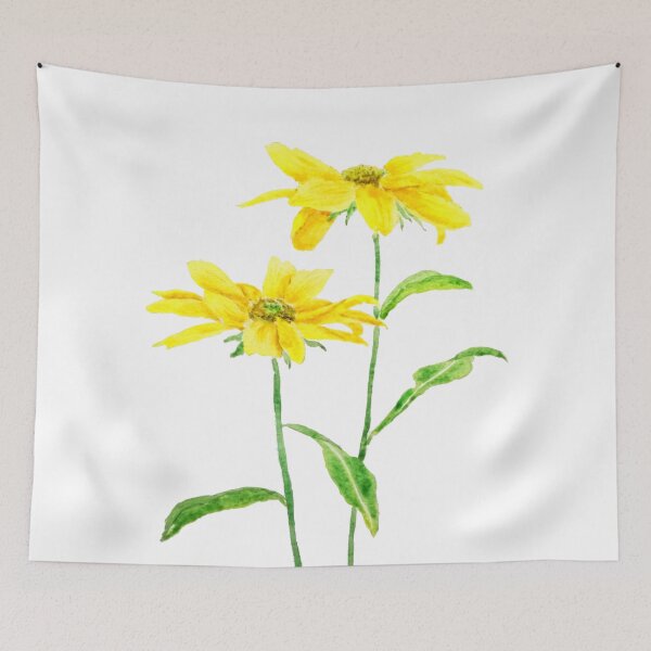 Item preview, 2 yellow Jerusalem daises watercolor designed and sold by ColorandColor.
