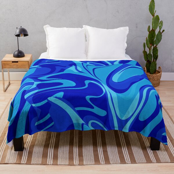 Aperçu de l'œuvre Groovy Abstract Lava Lamp en bleu cobalt créée et vendue par Elsy's Art.
