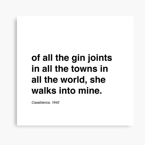 Casablanca - Gin Joints Canvas Print