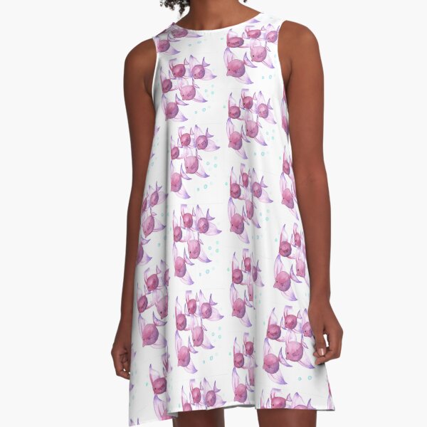 pink fish A-Line Dress
