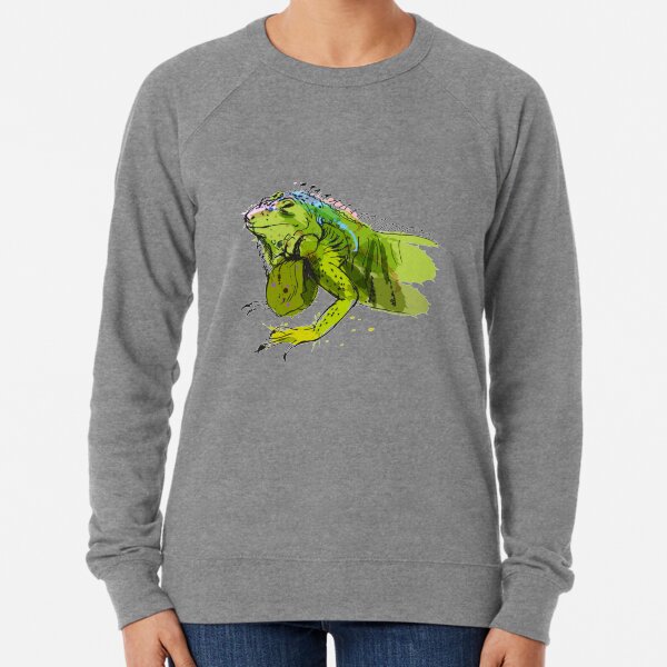 Green Iguana Watercolor Lightweight Sweatshirt