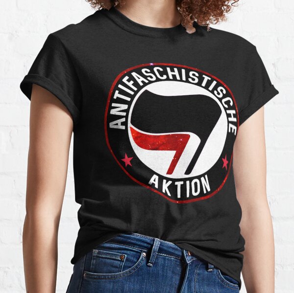 Vista previa del artículo con la obra «Antifaschistische Aktion», diseñado y vendido por Anarcha-Maenad.