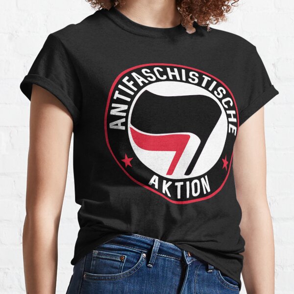 Vista previa del artículo con la obra «Antifaschistische Aktion», diseñado y vendido por Anarcha-Maenad.