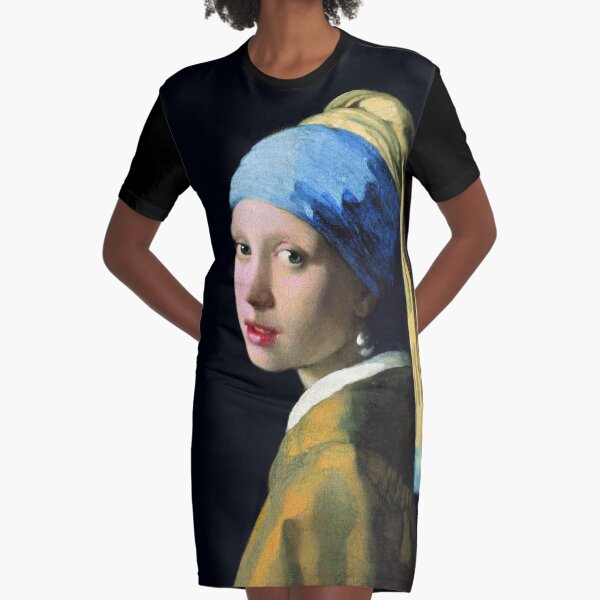 Jan Vermeer Girl With A Pearl Earring Graphic T-Shirt Dress
