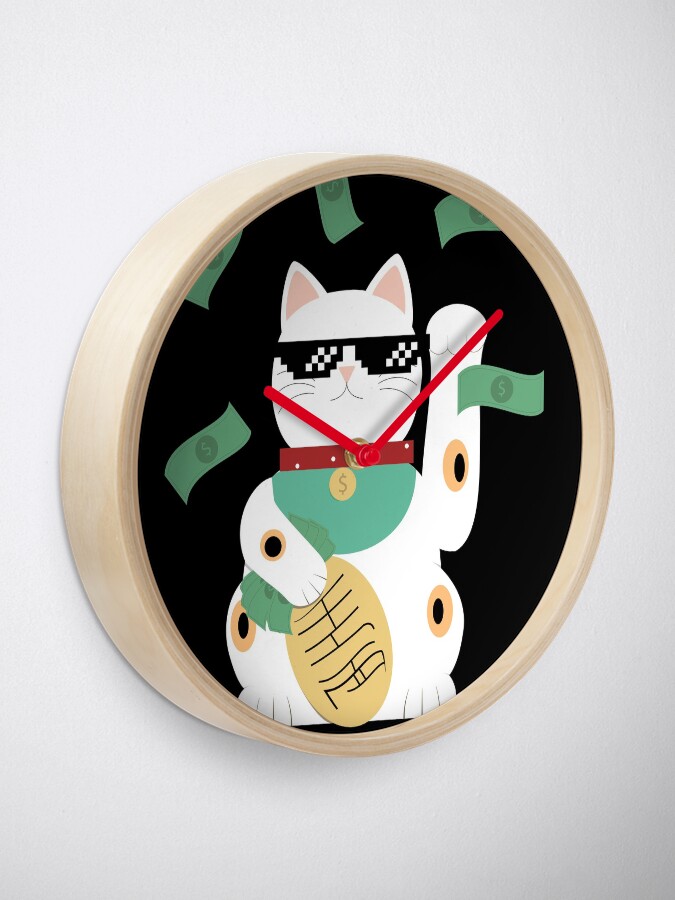 maneki neko clock