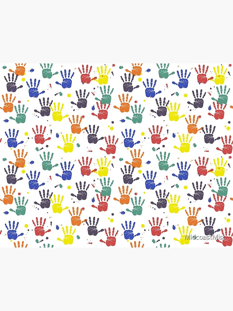 "Dean's Fingerpaint Handprints With Drips" Poster by MidcoastMisc