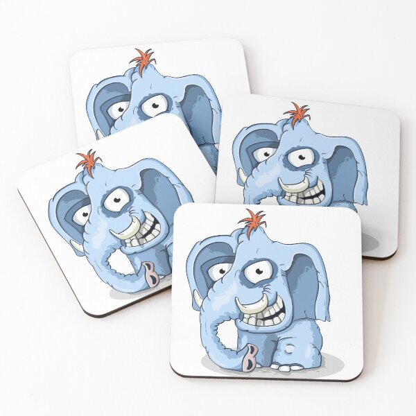 Item preview, Blue Cartoon Elephant designed and sold by In A Word | Minimal Statement Wear.