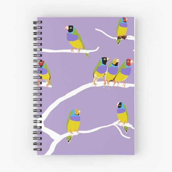 Aperçu de l'œuvre Le pinson de Gould (Erythrura gouldiae) sur lilas créée et vendue par ChrissyWild.