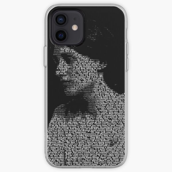 Virginia Woolf Word portrait using the love letters between her and Vita iPhone Soft Case