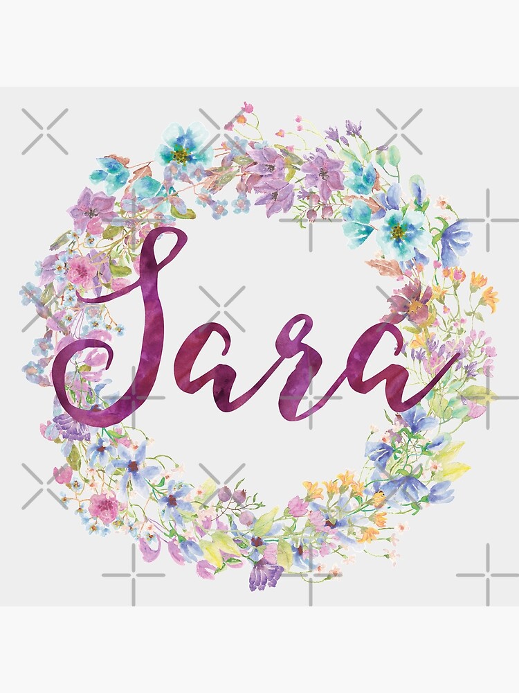 Sara Girls Name Flower Wreath Toddler Kids Baby Art Board Print By Abprintsdesign Redbubble