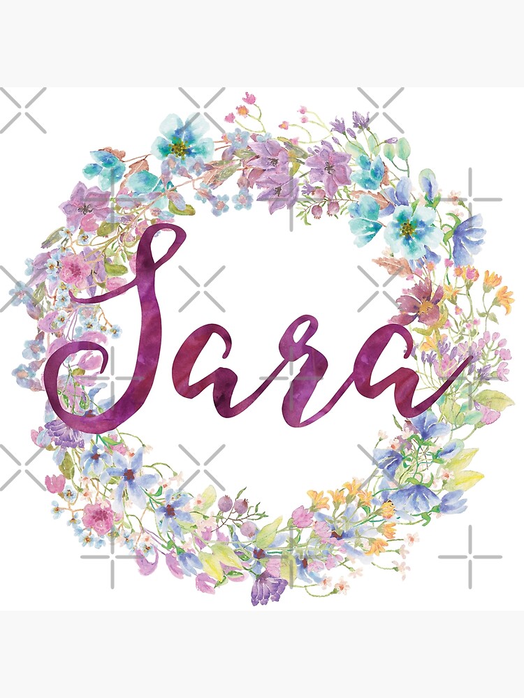 Sara Girls Name Flower Wreath Toddler Kids Baby Greeting Card By Abprintsdesign Redbubble