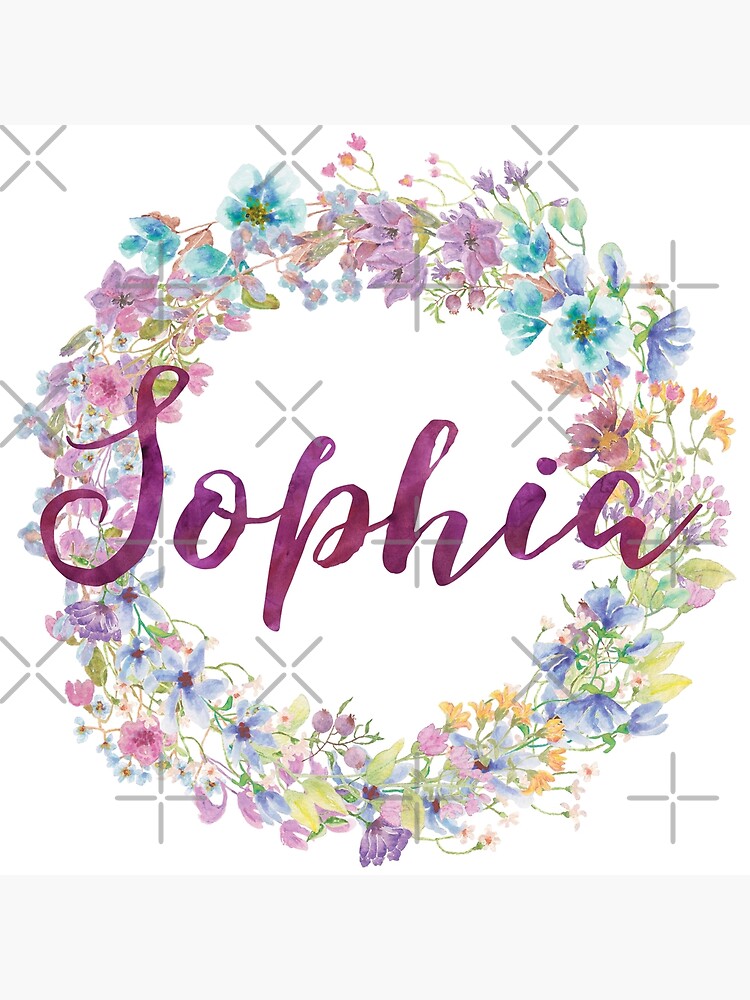 Sophia Girls Name Flower Wreath Kids Toddler Baby Greeting Card By Abprintsdesign Redbubble