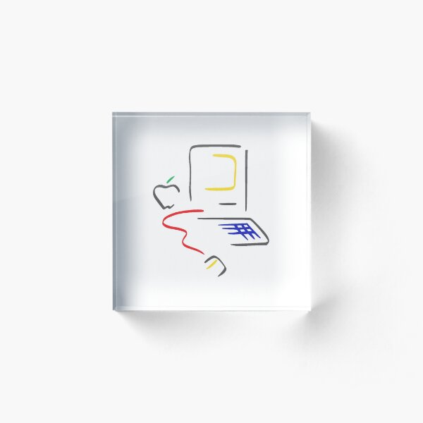 Apple Computer Macintosh Picasso 80s retro design Acrylic Block