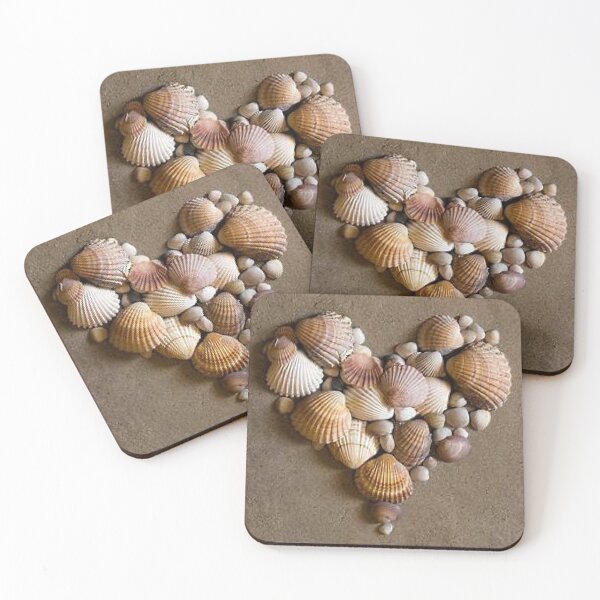 Item preview, Heart Shaped Shells on home decor, accessories, apparel, stickers, gifts. designed and sold by lduke47.