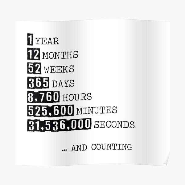 One Year Anniversary And Counting Poster By Soberteeco Redbubble