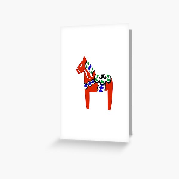 Dala Horse (Orange) Greeting Card