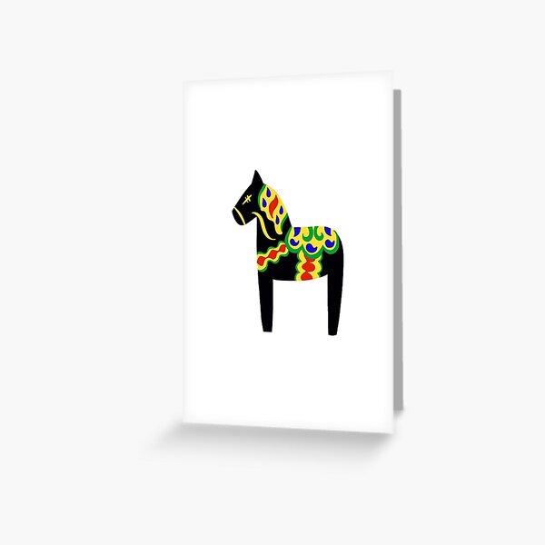 Dala Horse (Black) Greeting Card