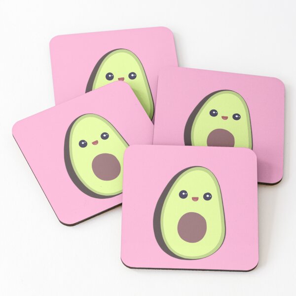 Item preview, Happy Cute Avocado - Pink Background designed and sold by deliamadestuff.