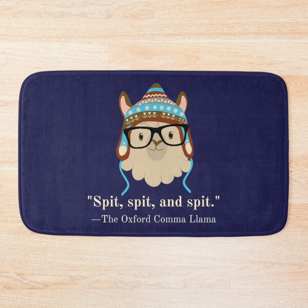 Item preview, Oxford Comma Llama spit tan blue designed and sold by GrammarDance.