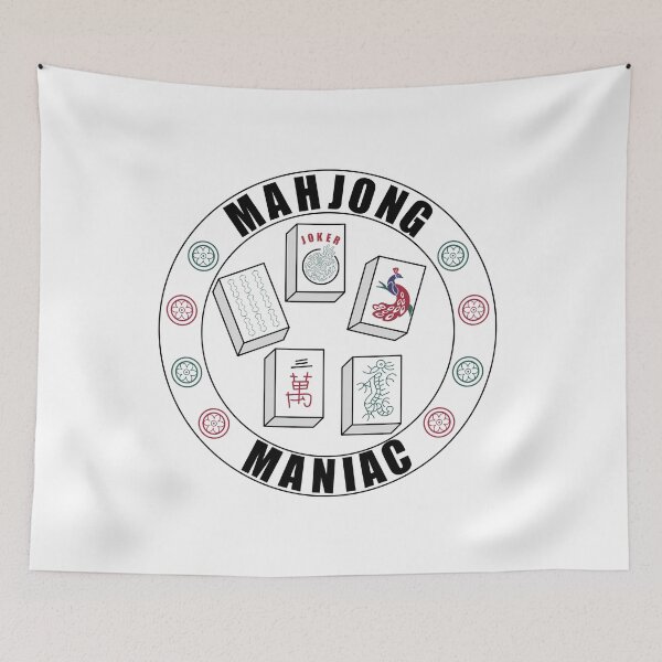 Item preview, Mahjong Maniac Design on White Background designed and sold by Gsallicat.