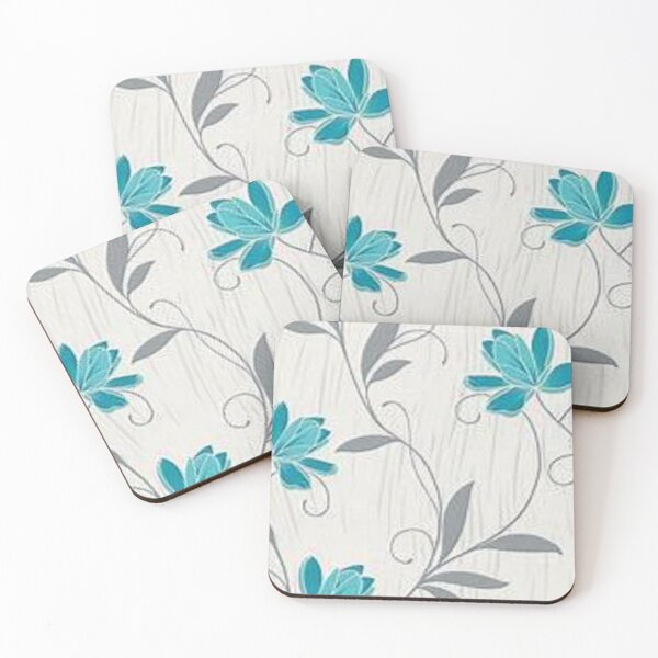 Item preview, Teal And Gray Floral Pattern print on home decor, accessories, apparel, stickers, gifts. PRICES VARY.  Click here   https://lduke47.redbubble.com  designed and sold by lduke47.