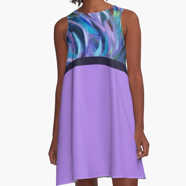 Cascade, Abstract Landscape Art by Courtney Hatcher A-Line Dress