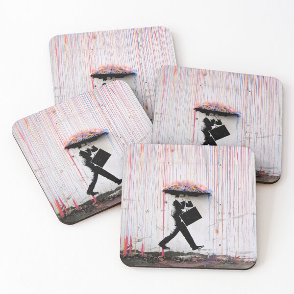 Item preview, Banksy Umbrella Rainbow Happy Girl designed and sold by Don Byrd.