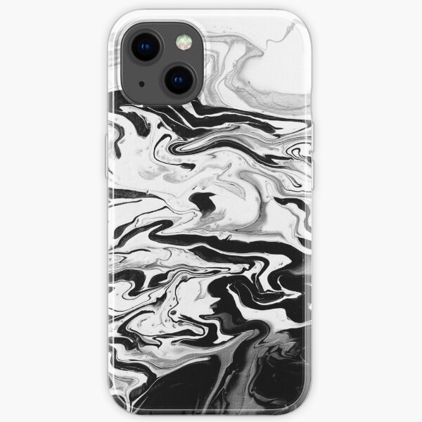 Black, White and Silver iPhone Soft Case
