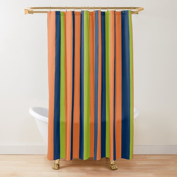 Item preview, Vertical Retro Stripes Pattern in Blue, Lime Green, and Orange designed and sold by kierkegaard.