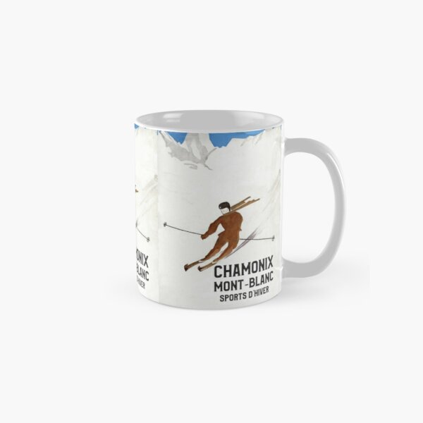 Chamonix Mont-Blanc Skiing Travel Poster Tea Coffee Mug Dishwasher Safe New