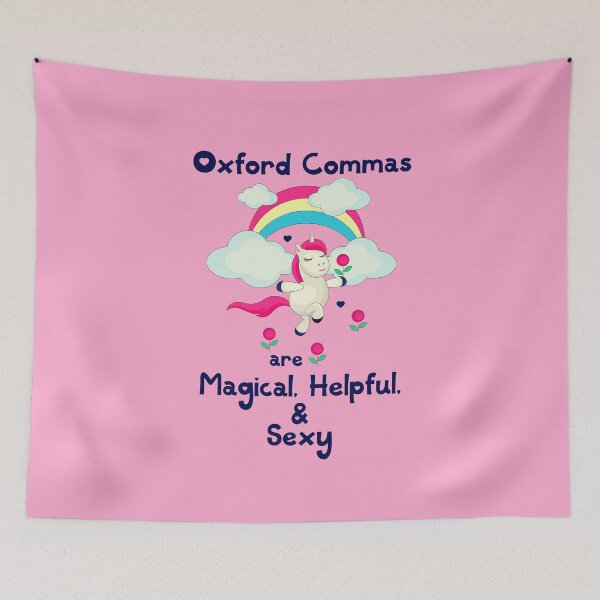 Item preview, Oxford commas are magical, helpful, and sexy unicorn designed and sold by GrammarDance.