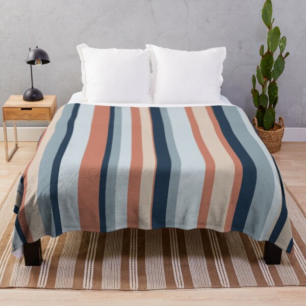Item preview, Vertical Stripe Pattern in Coral, Putty, and Blue Tones designed and sold by kierkegaard.