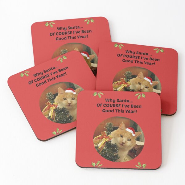 Item preview, Santa I've Been Good Christmas Kitty designed and sold by Linda Walsh.