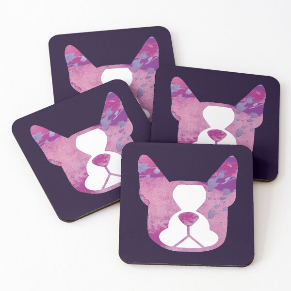 Item preview, Boston Terrier in purple watercolors - Purple Boston sticker designed and sold by smooshfaceutd.