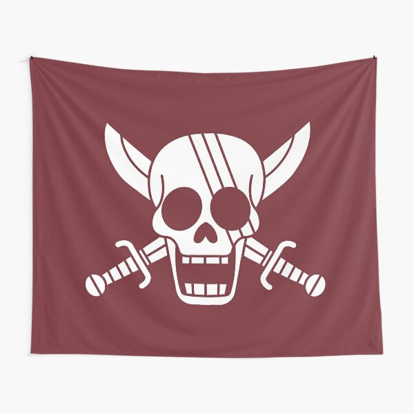 Red Hair Pirates Jolly Roger Tapestry By Jimjimfuria Redbubble