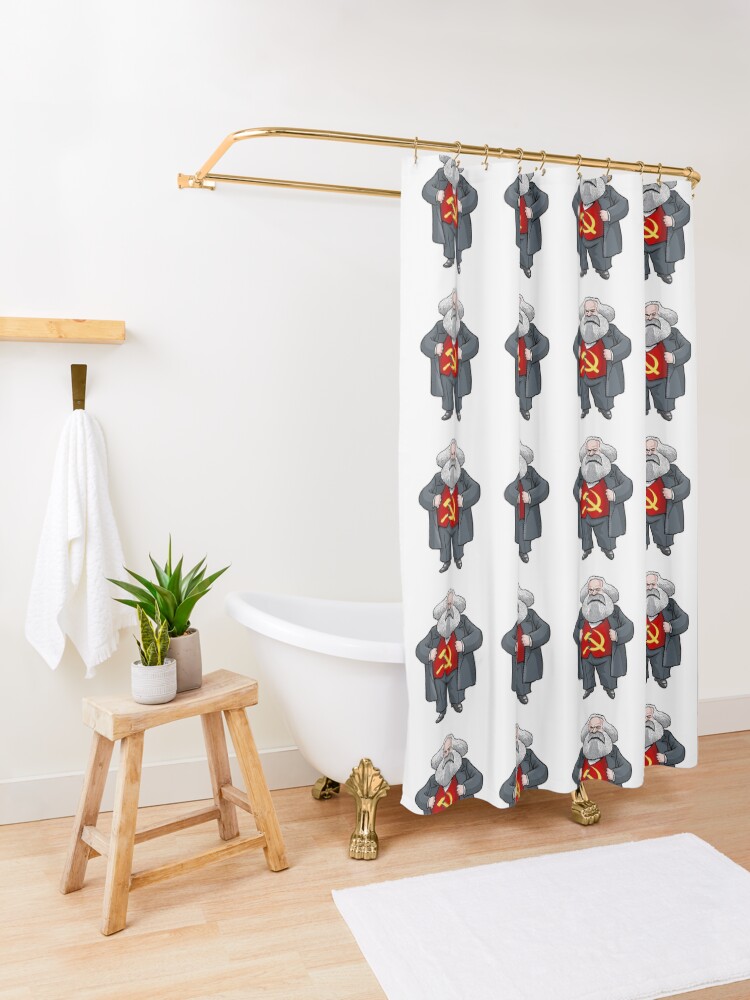 Alternate view of Karl Marx Shower Curtain