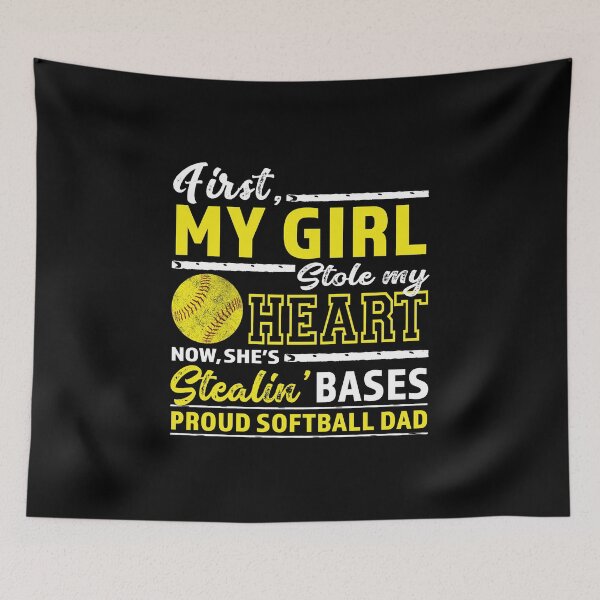 Item preview, Mens First My Girl Stole Heart Now Stealin' Bases Softball Dad graphic designed and sold by nikkidawn74.