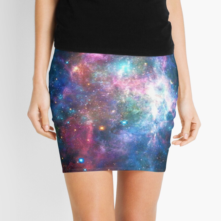 Disover Nebula Galaxy Print Mini Skirt