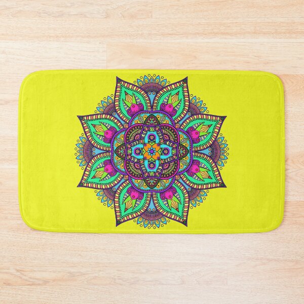 Item preview, Mandala 3 - Geometric Pattern with Black Outline - on Yellow by Amanda M Lucas designed and sold by Amanda Lucas.