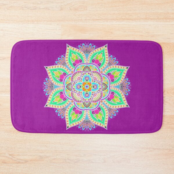 Item preview, Mandala 4 - Geometric Pattern with White Outline - on Dark Magenta by Amanda M Lucas designed and sold by Amanda Lucas.