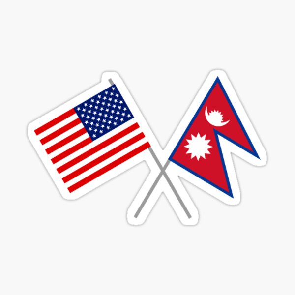 "Nepal USA Flags" Sticker for Sale by yatridesign Redbubble