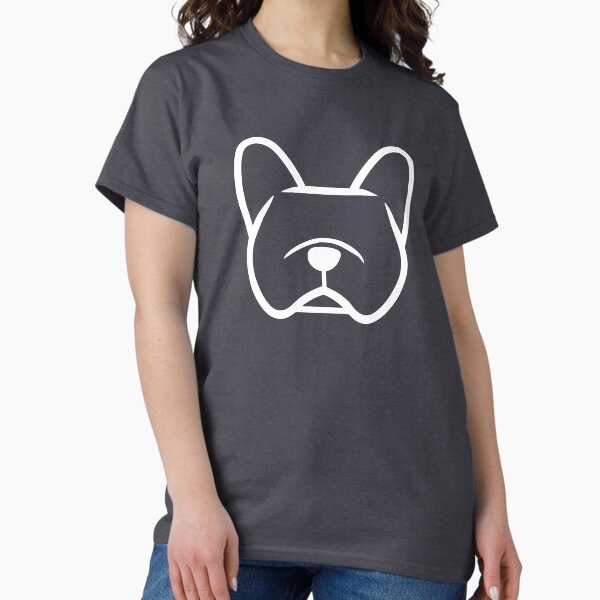 Item preview, French Bulldog face in white - White Frenchie face - White French Bulldog silhouette sticker designed and sold by smooshfaceutd.