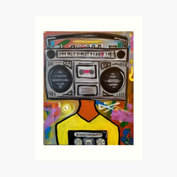 Boombox Tape Player Poster Print Music Producer Sound Engineer DJ Gift Boom Box