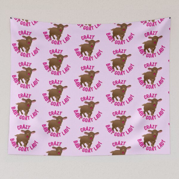 Item preview, Crazy Goat lady (cute brown baby goat) designed and sold by jazzydevil.