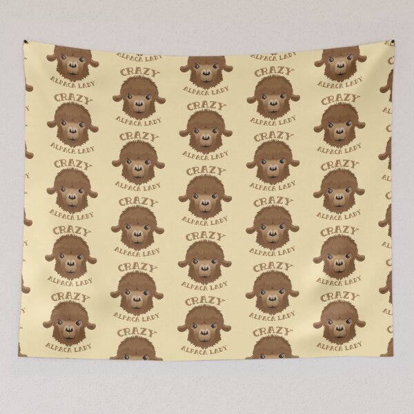 Item preview, Crazy alpaca lady (new cute face) designed and sold by jazzydevil.