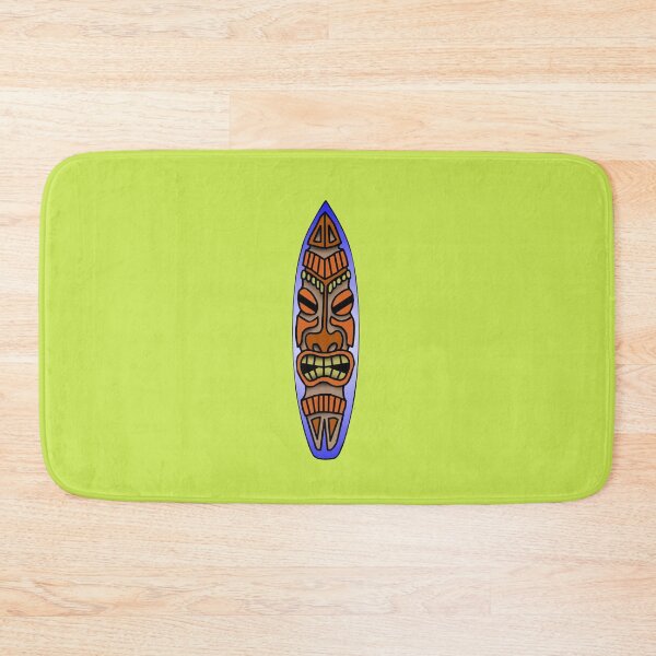 Tiki Surfboard Bath Mat