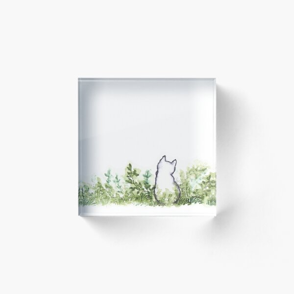 A Cat in the Grass Acrylic Block