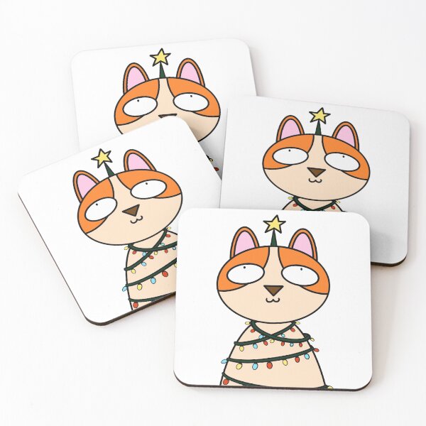 Item preview, meowy christmas tree cat designed and sold by limedapples.